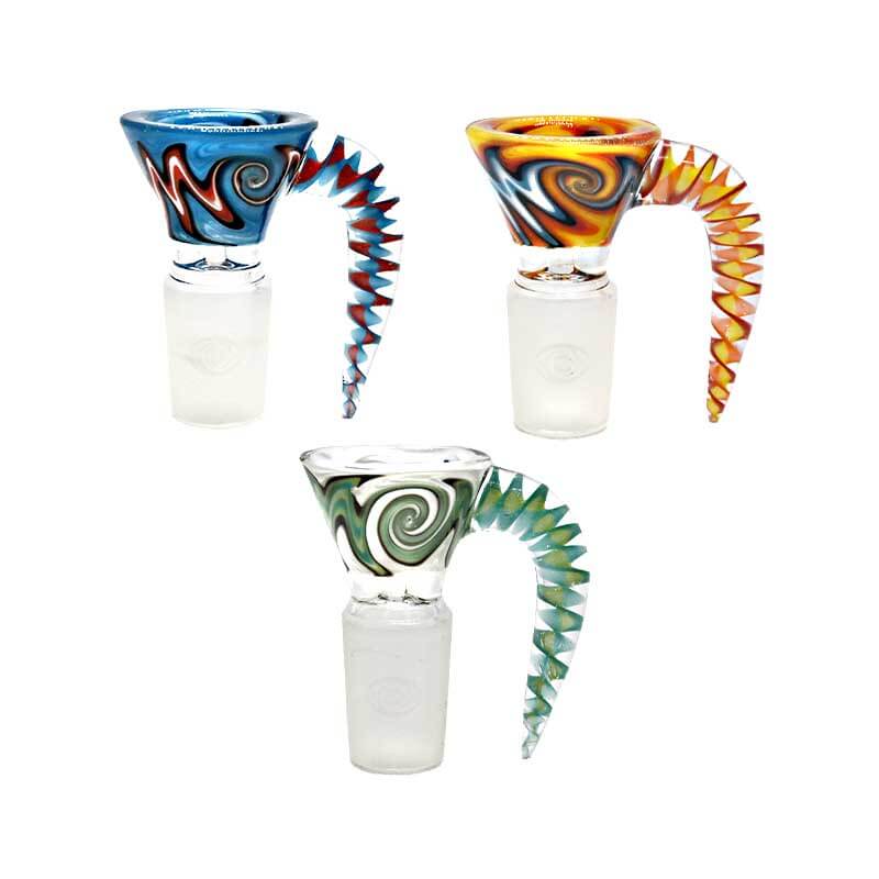 Full Wig Wag One Horn Bowl (B-038-19) | 18mm | Male | Assorted Colors product image